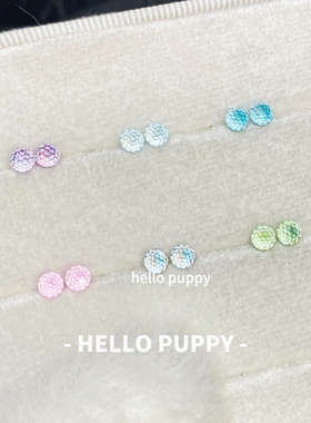 hellopuppy爆闪4mm烟花切耳骨钉1.2粗0.9牙口钛合金耳钉免摘百搭