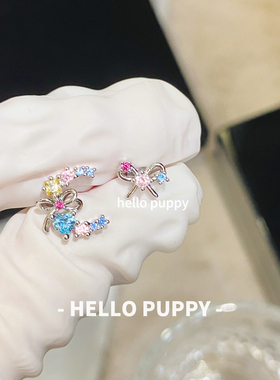 hellopuppy钛合金养耳蝴蝶结耳钉