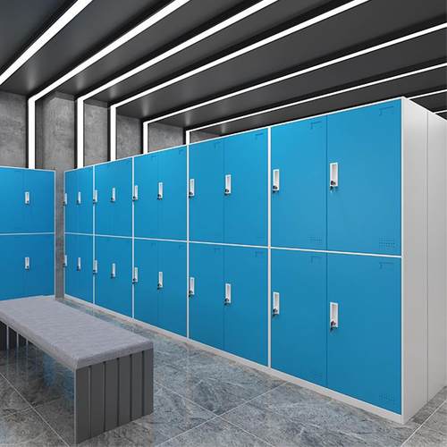 彩色员工更衣柜铁皮柜健身房存包柜浴室换衣柜感应锁密码锁储物柜 - 图2