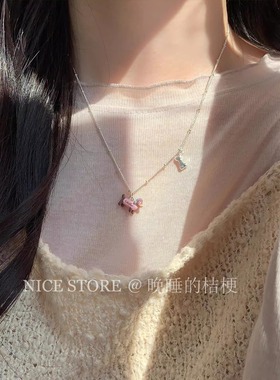 晚睡的桔梗|腊肠小狗银色项链