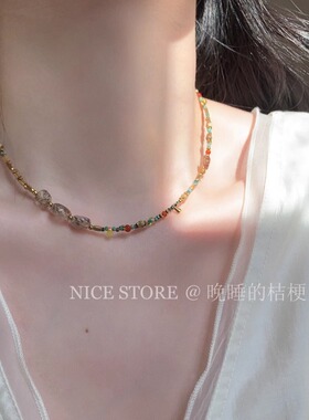 晚睡的桔梗I新中式复古串珠项链
