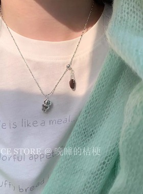 晚睡的桔梗|咖啡豆可爱风项链