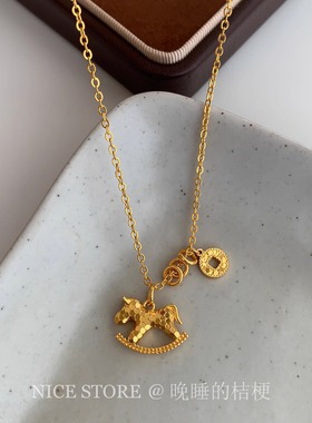 晚睡的桔梗I马上有钱沙金项链