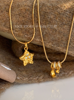 晚睡的桔梗I小胖福项链