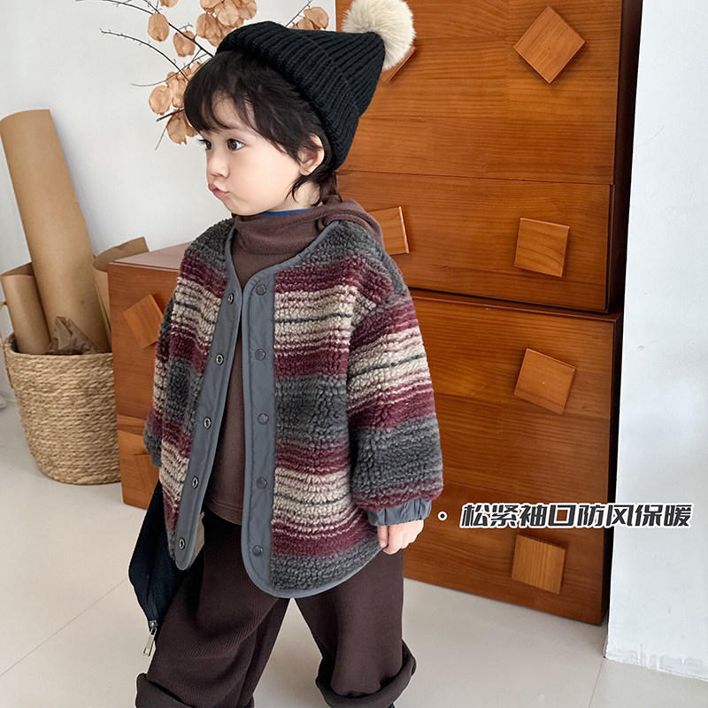 阿小轩童装2025冬季新款【节日氛围感】儿童两面穿毛绒棉服外套潮,淘宝优惠券,粉丝福利购,淘宝优惠卷