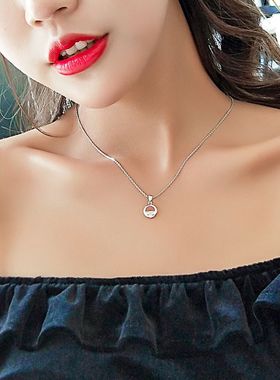 POLYSUTT项链女镀银项链韩版简约一汪清泉锁骨链时尚百搭套链礼物
