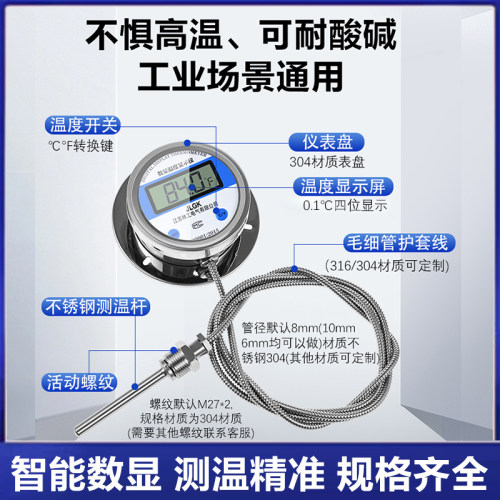 数显温度计带探头WST/DTM-491高精度电子工业防水数字水温表 - 图2