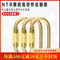 NTR Resistant Professional Mountaineering Buckle Hook Rescue Outdoor Aerial Work Automatic Steel Main Lock Rock-steel lock