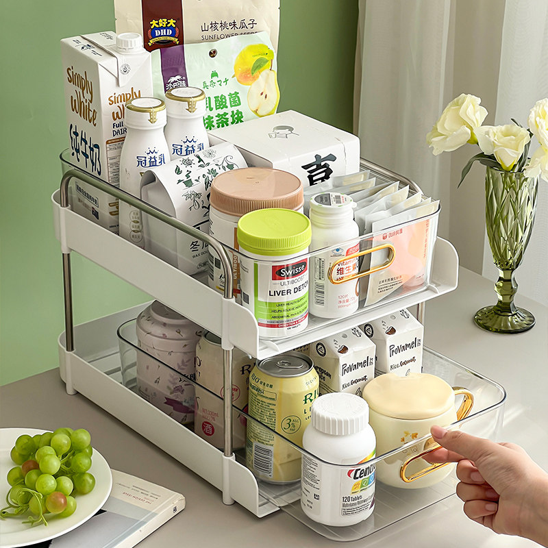 餐桌收纳桌面零食茶几收纳盒杯子置物架咖啡台面茶包杂物整理神器,淘宝优惠券,粉丝福利购,淘宝优惠卷