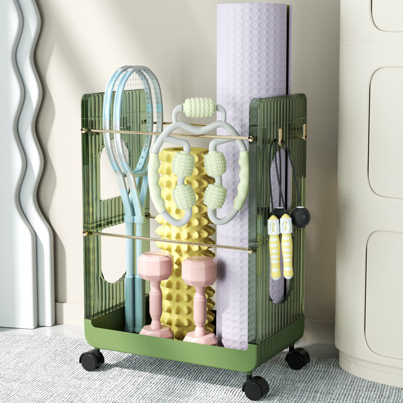 瑜伽垫收纳运动器材放置架家用健身工具泡沫轴羽毛球拍框夹缝带轮,淘宝优惠券,粉丝福利购,淘宝优惠卷