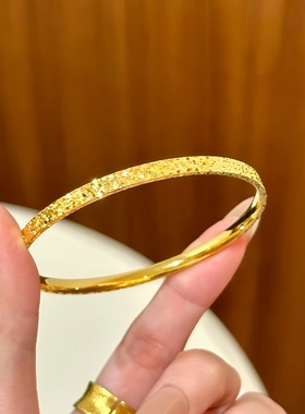 古法金包银碎冰冰手镯爆闪不掉色