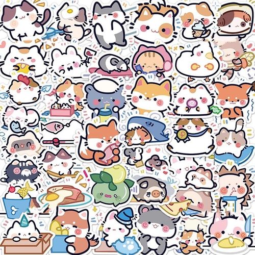 120张原创小动物贴纸卡通趣味装饰手账笔记本手账行李箱防水diy贴 - 图3