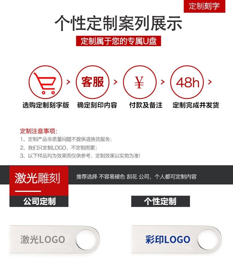 金属U盘128G小金刚32/16/8g优盘定制LOGO礼品车载迷你高速婚庆 - 图3