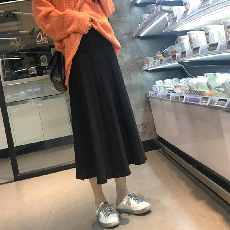 时尚秋季可调节秋装中长款大摆裙 奈兰美半身裙