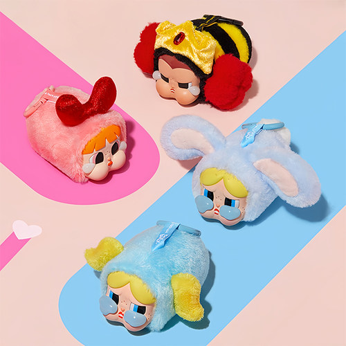 POPMART泡泡玛特哭娃CRYBABY飞天小女警系列搪胶脸毛绒盲盒挂件 - 图2