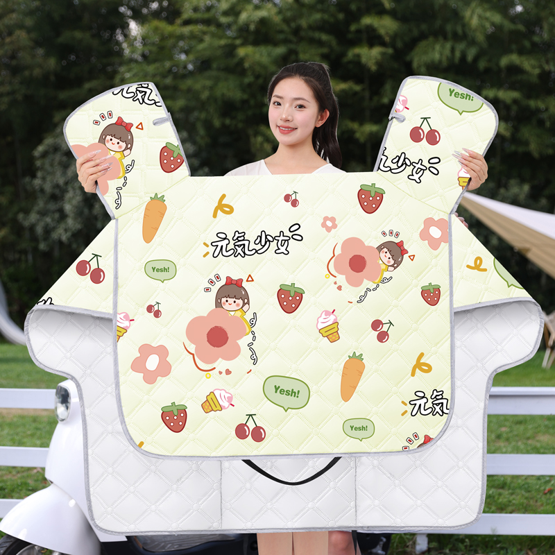 电动车挡风被夏季薄款防水防雨小型电瓶摩托车防晒遮阳罩夏天防风 - 图1