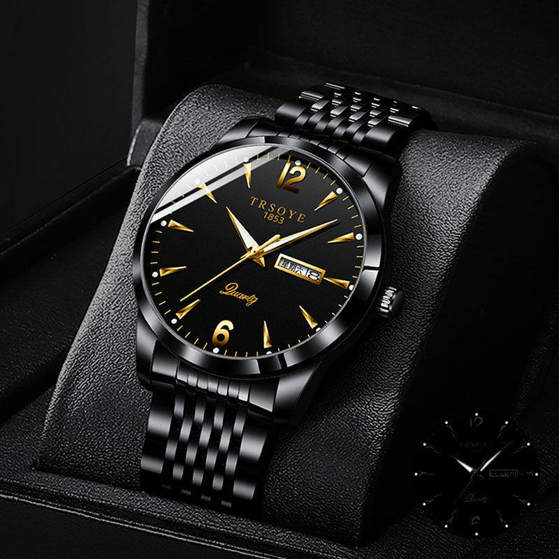 商务防水多功能双日历夜光时尚男表 clnai国产腕表