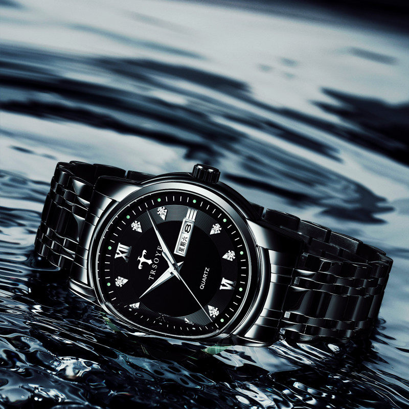 高档男士防水夜光镶钻多功能男表 clnai国产腕表