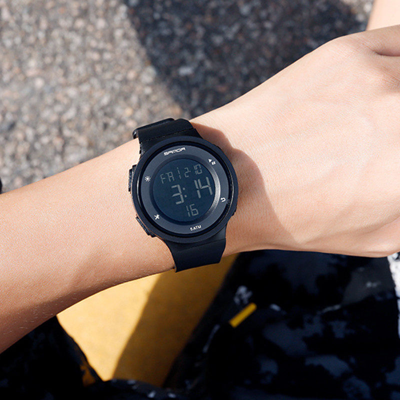 黑科技女士多功能全黑倒计时秒表 clnai国产腕表