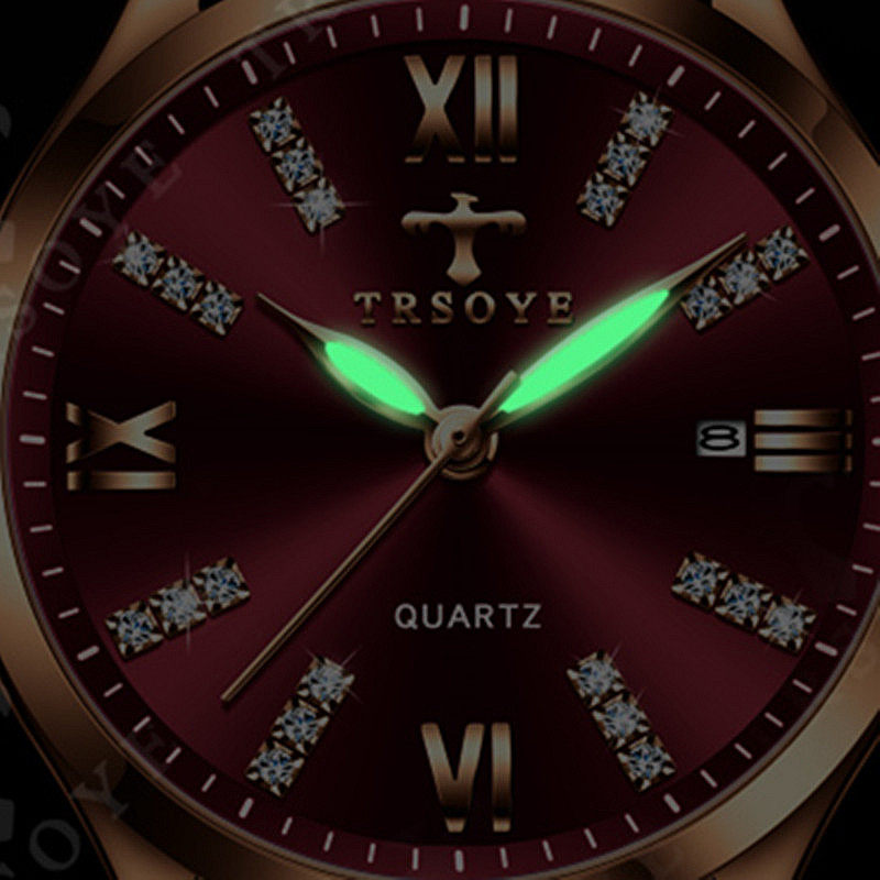 品牌轻奢复古钢带皮带夜光防水女表 clnai国产腕表