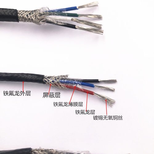 特氟龙屏蔽高温线AFPF铁氟龙抗干扰信号电缆线2/ 3/4芯KFFP双绞线 - 图1