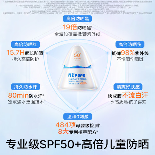 海龟爸爸儿童防晒霜小光盾海边宝宝婴儿隔离紫外线乳专用SPF50+ - 图0