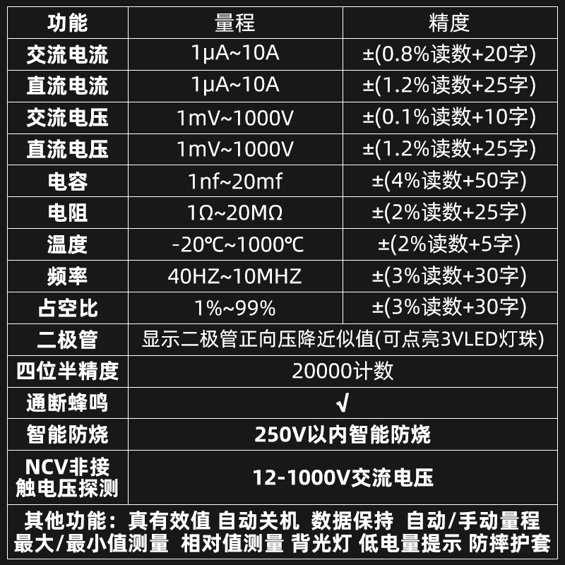  正泰工具万用表