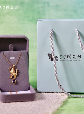 三星堆博物馆文创凤鸟锁骨链女款项链高级感轻奢小众生日礼物礼品