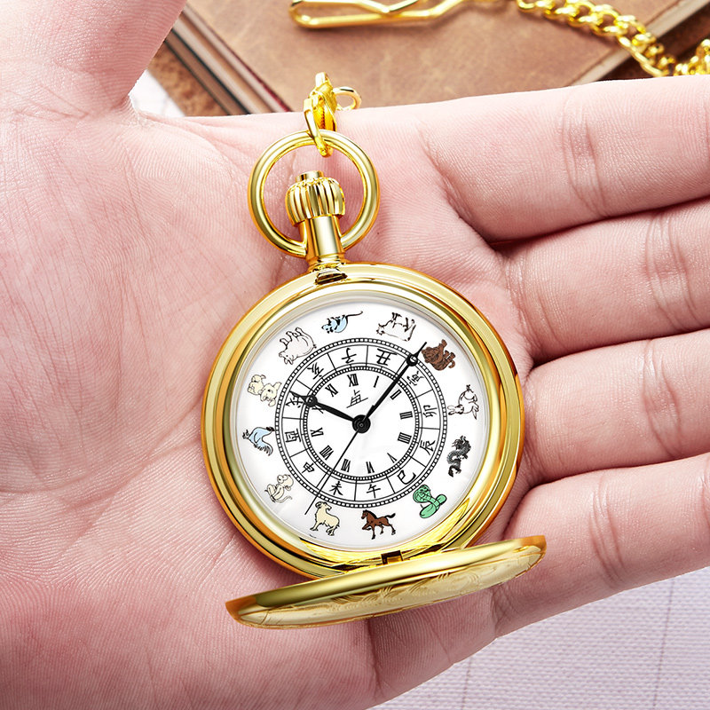 上海乱乱国产机械自己动运动怀表 老乱国产腕表