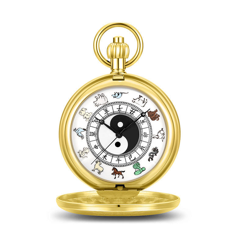 上海乱乱国产机械自己动运动怀表 老乱国产腕表