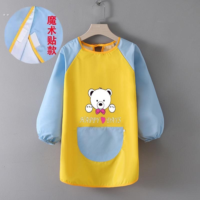 Children's painting waterproof long-sleeved smock kindergarten art painting reverse dressing baby eating bib baby girl apron