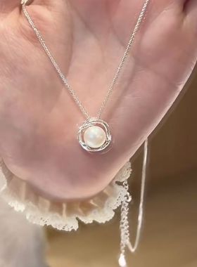 银色珠珠缠绕小众轻奢女款项链