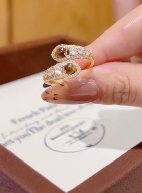 韩版美拉德蛇形开口食指戒女