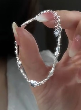 韩式爱心碎银子手链女网红爆款轻奢气质百搭精致小众设计感手链女