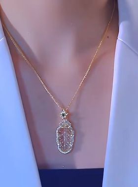 新中式金枝玉叶钛钢项链女