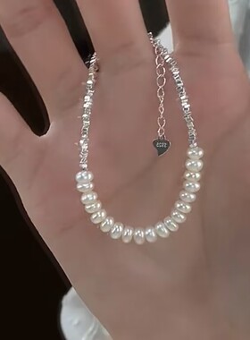 高级感碎银珍珠手链网红爆款轻奢小众设计冷淡风女夏2023年新款潮