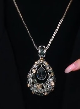 倾城水滴之恋毛衣链女长款秋冬气质高端大气欧美项链2022年新款潮