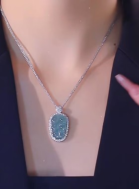 新中式绿色金枝玉叶项链女网红爆款轻奢气质百搭小众设计感项链女