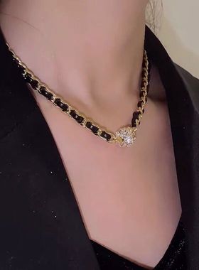 爆款新轻奢秋冬百搭吸铁磁项链锆石女小众高级感辣妹气质甜酷颈链