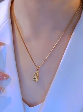 超闪金色小葫芦项链女网红爆款轻奢气质百搭小众设计感精美耳环女