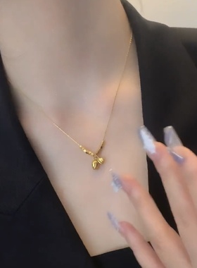 精致铃兰小项链女金灿灿