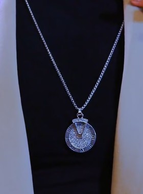 新款时来运转圆形毛衣链女日韩轻奢百搭个性小众设计感精美毛衣链