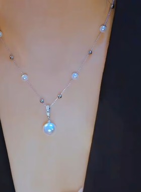 法式银色满天星珠珠项链女网红爆款时尚百搭饰品项链女2025新款潮