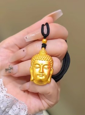 高级感金色佛公吊坠项链女网红爆款轻奢气质百搭小众设计感项链女