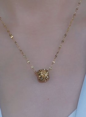 时尚咖色转运球钻球项链气质超闪爆款轻奢气质百搭小众设计感项链