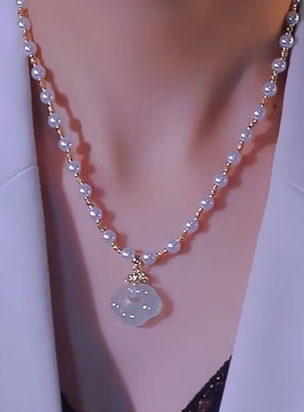 新中式祥云如意平安锁吊坠项链