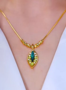 高级感金枝玉叶项链女网红爆款轻奢气质百搭小众设计感精美项链女