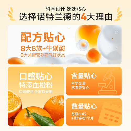 诺特兰德复合维生素b族维生素c咀嚼片男女士多种维b12b3b6b12正品 - 图0