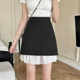 2024 new white hip-covering A-line short skirt