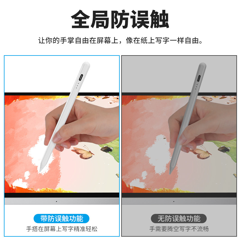 适用苹果applepencil电容笔iPad触屏笔2021新款pro11/12.9手写误触pencil华为通用mini6代平板触控笔绘画学习